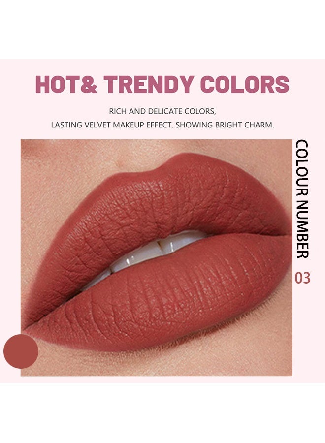 pudaier Matte Liquid Lipstick, Lip Gloss Lip Stain Waterproof Long Lasting, Non-Stick Cup Not Fade, Professional Lip Gloss Makeup Gift for Women（03） - Image 2